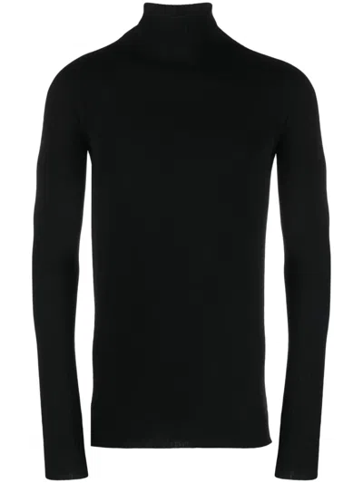 Boris Bidjan Saberi Ribbed-detail Cashmere Sweatshirt In Black
