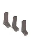 Boris Bidjan Saberi Set Of 3 Calf Socks In Grey