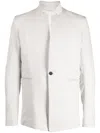 Boris Bidjan Saberi Single-breasted Band-collar Blazer In Grey