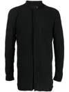 Boris Bidjan Saberi Stand-up-collar Cotton Shirt In Schwarz
