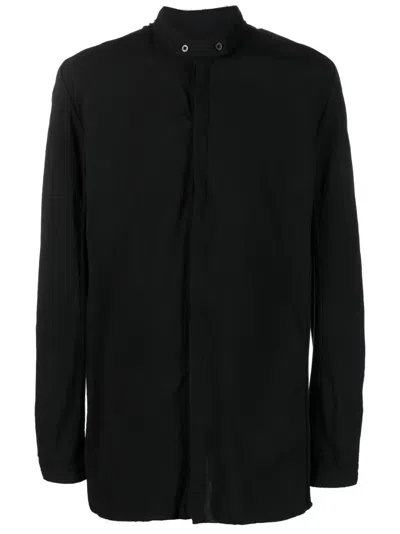 Boris Bidjan Saberi Stand-up-collar Long-sleeve Cotton Shirt In Black