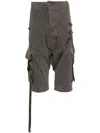 Boris Bidjan Saberi Stonewashed Cargo Track Shorts In Grey