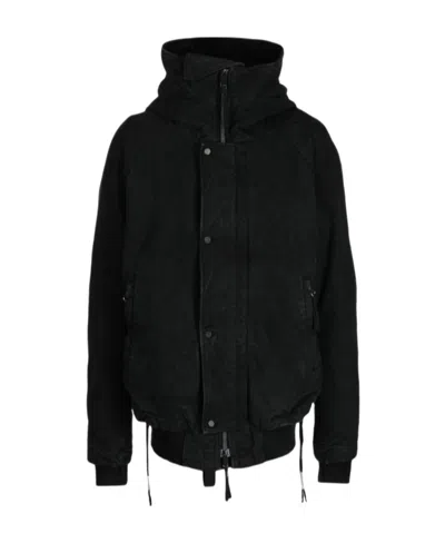 Boris Bidjan Saberi Wax-coated Parka Jacket In Black