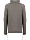 Boris Bidjan Saberi Whipstitch-detail Merino Jumper In Grey