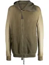 Boris Bidjan Saberi Zip-up Cotton Hooded Jacket In Green