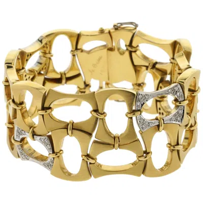 Pre-owned Boris Lebeau 0.80 Cttw Retro Diamond Bracelet In 18k Yellow Gold