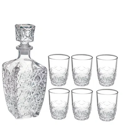 Bormioli Rocco Dedalo Liqueur Set (1 Decanter + 6 Shot Glasses) In Clear