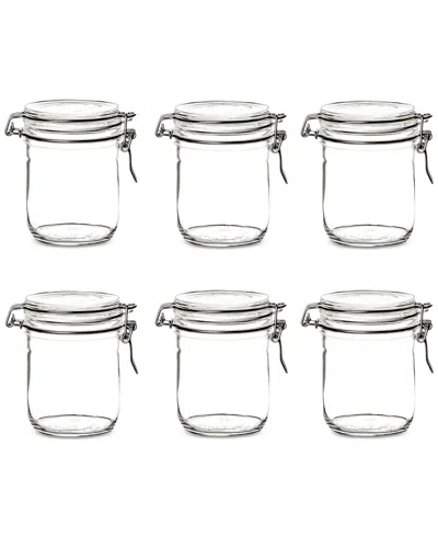 Bormioli Rocco Fido Cylinder 25.25-oz. Glass Jars, Set Of 6 In Clear