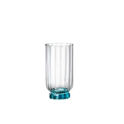 Bormioli Rocco Florian 14.5 Oz. Beverage Drinking Glasses In Clear,lucent Blue