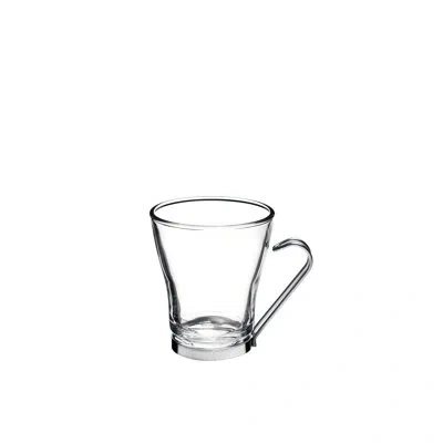Bormioli Rocco Oslo 7.5 Oz. Cappuccino Cup With Stainless Steel Handle In Clear