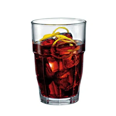 Bormioli Rocco Rock Bar Lounge 12.5 Oz. Beverage Stackable Drinking Glasses In Clear