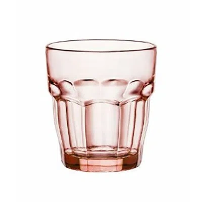 Bormioli Rocco Rock Bar Lounge 9.25 Oz. Rocks Stackable Drinking Glasses In Peach