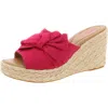 Born Adalia Womens Bow Nylon Wedge Sandals In Pink