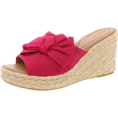 Born Adalia Womens Bow Nylon Wedge Sandals In Pink