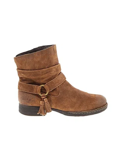 Pre-owned Born Ankle Boots In Brown