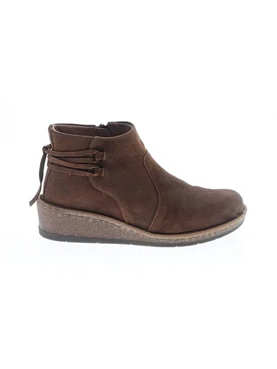 Pre-owned Born Ankle Boots In Brown