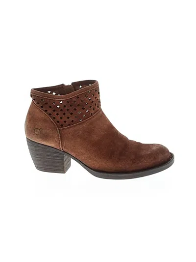 Pre-owned Born Ankle Boots In Brown