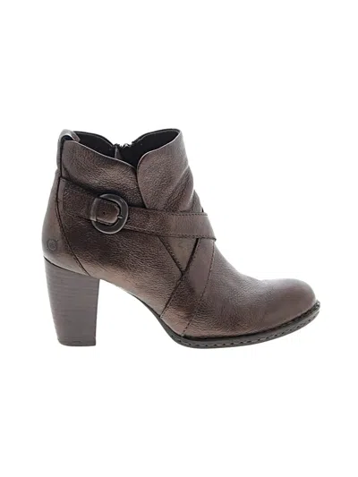 Pre-owned Born Ankle Boots In Brown