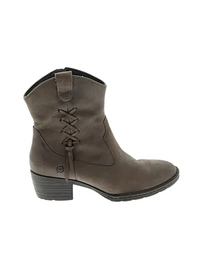 Pre-owned Born Ankle Boots In Brown