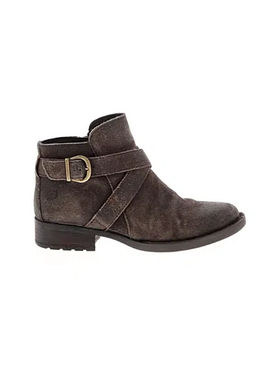 Pre-owned Born Ankle Boots In Gray