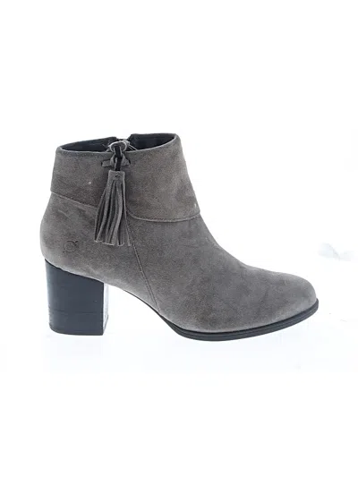 Pre-owned Born Ankle Boots In Gray