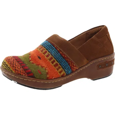 Born Bailie Womens Printed Leather Clogs In Brown