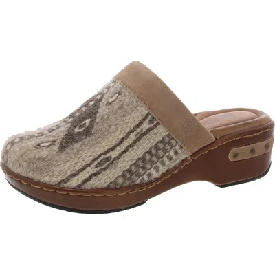 Born Bandy Womens Printed Leather Clogs In Grey