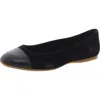 Born Batti Womens Mixed Media Faux Suede Ballet Flats In Black