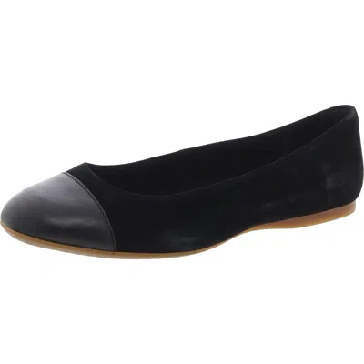 Born Batti Womens Mixed Media Faux Suede Ballet Flats In Black