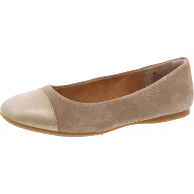 Born Batti Womens Mixed Media Faux Suede Ballet Flats In Grey
