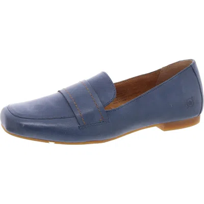 Born Branca Womens Padded Insole Leather Loafers In Blue