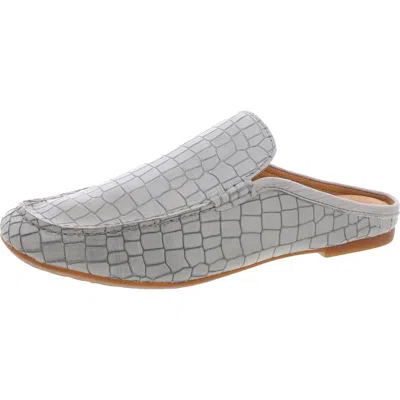 Born Capricorn Womens Embossed Leather Mules In Grey