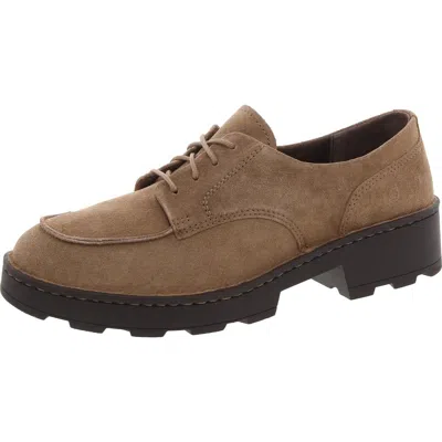 Born Corby Womens Lace-up Faux Suede Oxfords In Grey