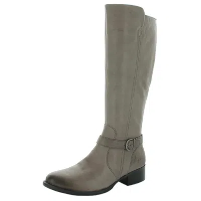 Born Cosna Womens Leather Block Heel Riding Boots In Grey