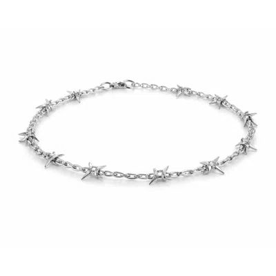 Born In Exile Women's Silver Barbwire Chain Necklace