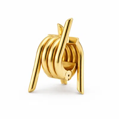Born In Exile Women's Statement Barbwire Brass Ear Cuff Half Opening - Gold