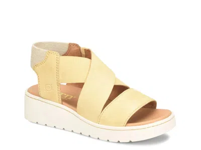Born Kirby Wedge Sandal In Yellow