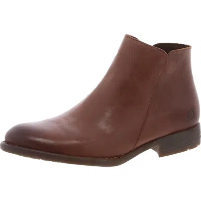 Born Lauryl Womens Zipper Leather Ankle Boots In Brown
