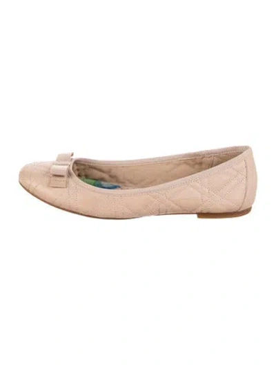 Pre-owned Born Leather Ballet Flats In Neutral
