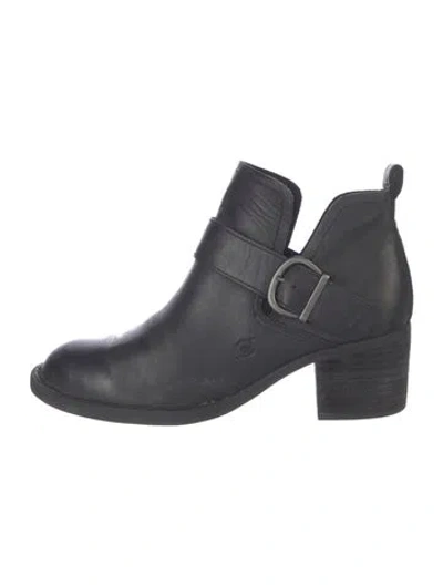 Pre-owned Born Leather Boots In Black