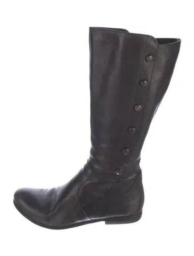 Pre-owned Born Leather Boots In Black