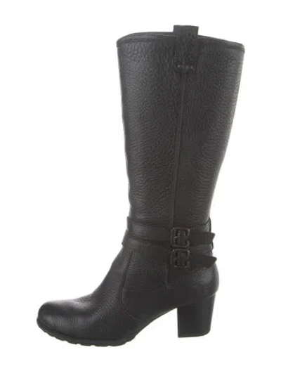 Pre-owned Born Leather Boots In Black