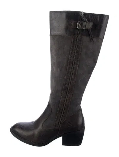 Pre-owned Born Leather Boots In Black