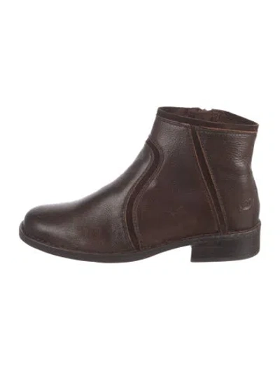 Pre-owned Born Leather Boots In Brown
