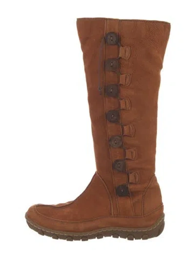 Pre-owned Born Leather Boots In Brown