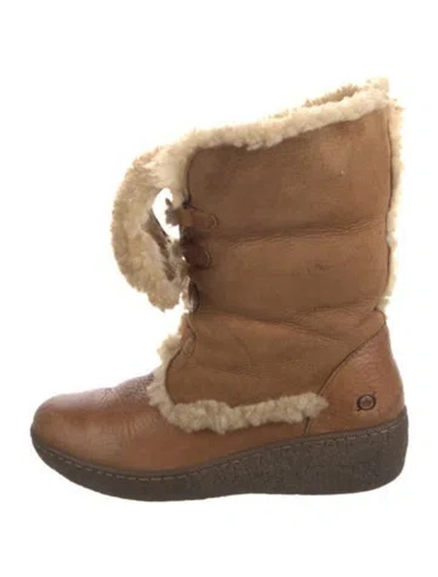 Pre-owned Born Leather Boots In Brown