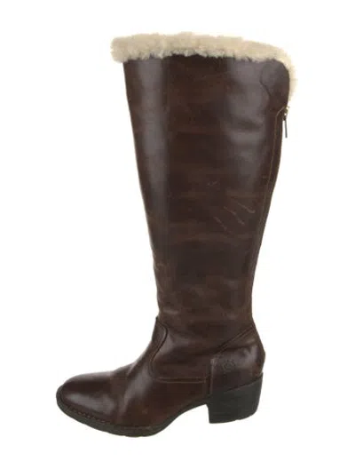 Pre-owned Born Leather Boots In Brown