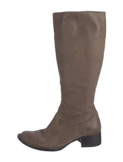 Pre-owned Born Leather Boots In Neutral