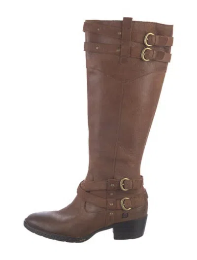 Pre-owned Born Leather Boots In Neutrals
