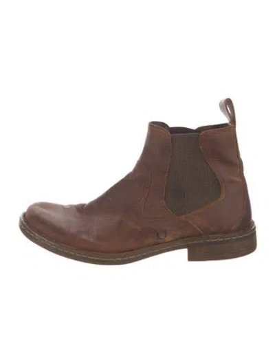 Pre-owned Born Leather Chelsea Boots In Brown